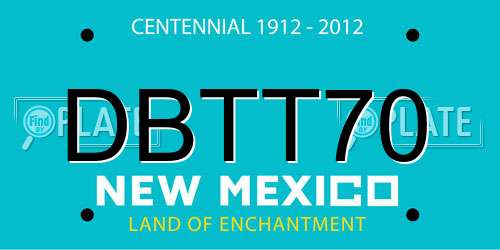 DBTT70 New Mexico License Plate