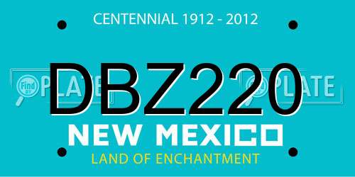 DBZ220 New Mexico License Plate