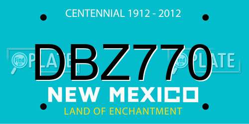 DBZ770 New Mexico License Plate
