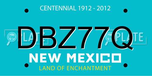 DBZ77Q New Mexico License Plate