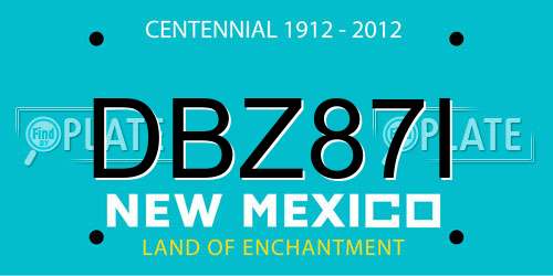 DBZ87I New Mexico License Plate