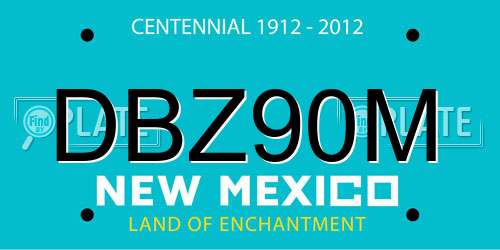 DBZ90M New Mexico License Plate
