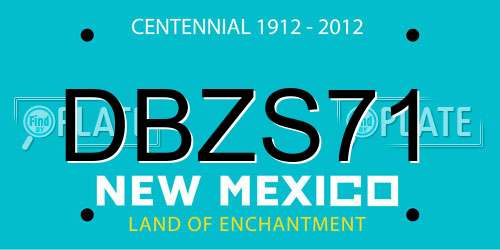 DBZS71 New Mexico License Plate