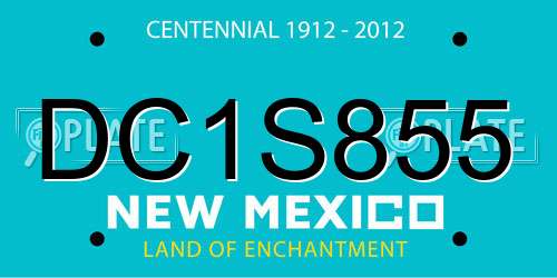 DC1S855 New Mexico License Plate