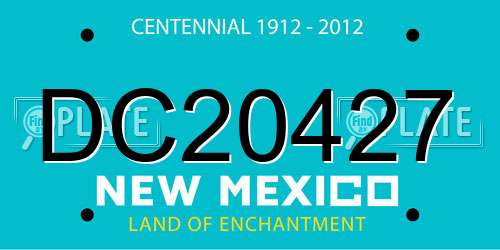 DC20427 New Mexico License Plate