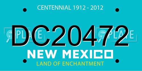 DC20472 New Mexico License Plate