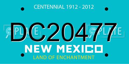 DC20477 New Mexico License Plate