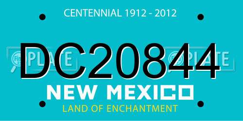 DC20844 New Mexico License Plate