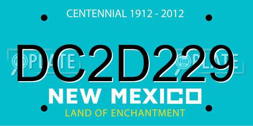 DC2D229 New Mexico License Plate