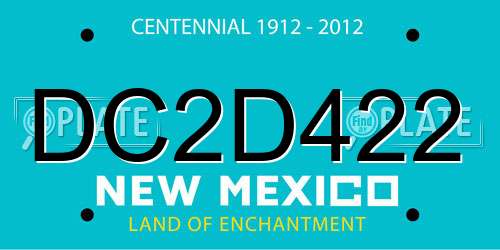 DC2D422 New Mexico License Plate