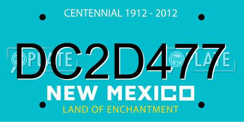 DC2D477 New Mexico License Plate