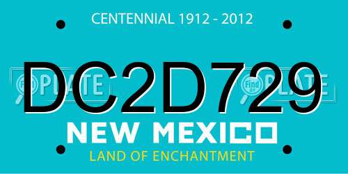 DC2D729 New Mexico License Plate
