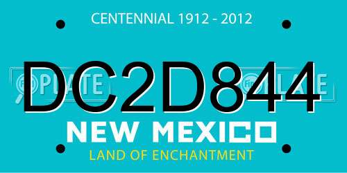 DC2D844 New Mexico License Plate