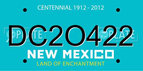 DC2O422 New Mexico License Plate