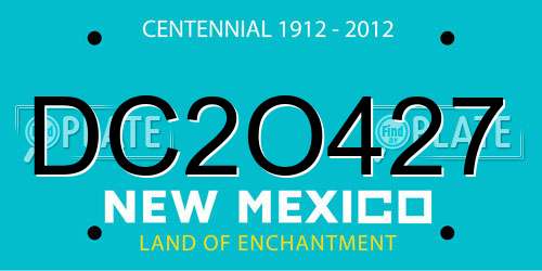 DC2O427 New Mexico License Plate
