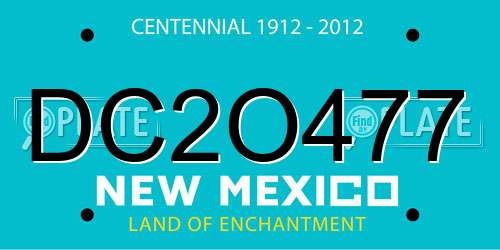 DC2O477 New Mexico License Plate