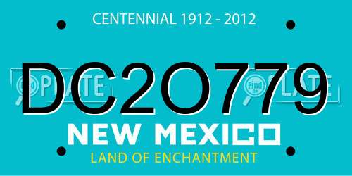 DC2O779 New Mexico License Plate