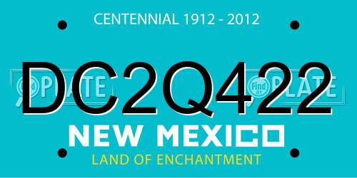 DC2Q422 New Mexico License Plate
