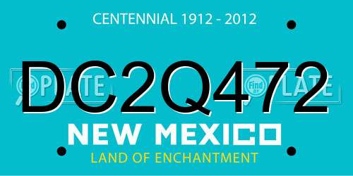 DC2Q472 New Mexico License Plate