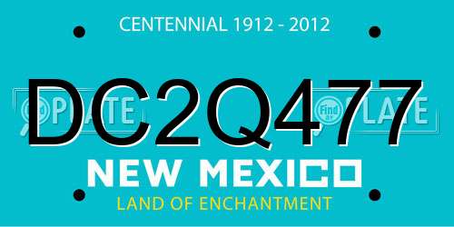 DC2Q477 New Mexico License Plate