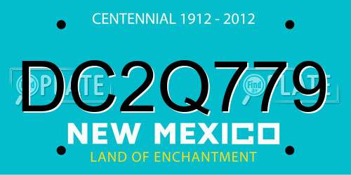 DC2Q779 New Mexico License Plate