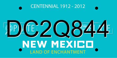 DC2Q844 New Mexico License Plate