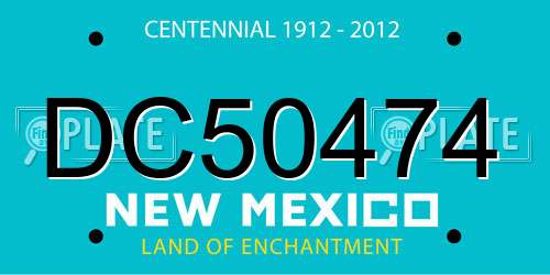 DC50474 New Mexico License Plate