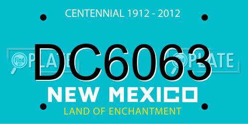 DC6063 New Mexico License Plate