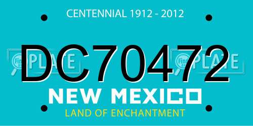 DC70472 New Mexico License Plate