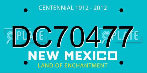 DC70477 New Mexico License Plate