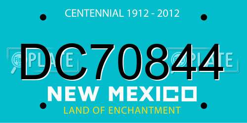 DC70844 New Mexico License Plate