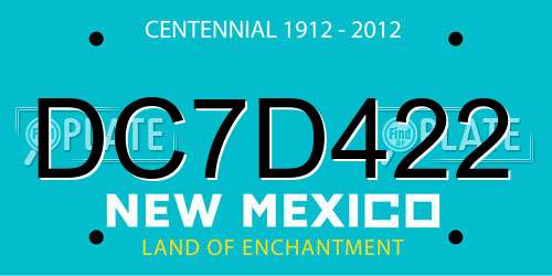 DC7D422 New Mexico License Plate