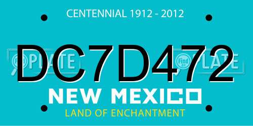 DC7D472 New Mexico License Plate