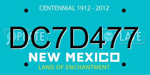 DC7D477 New Mexico License Plate
