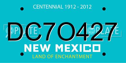 DC7O427 New Mexico License Plate