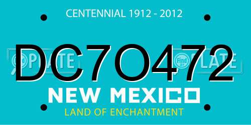 DC7O472 New Mexico License Plate