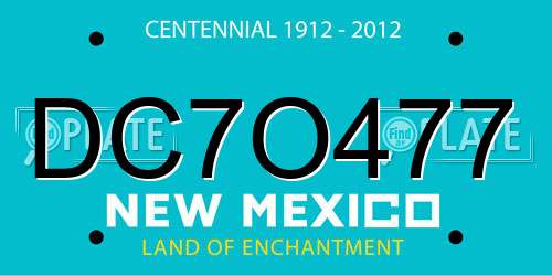 DC7O477 New Mexico License Plate
