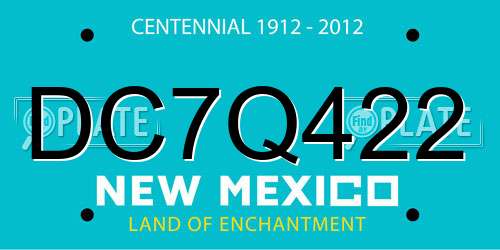 DC7Q422 New Mexico License Plate