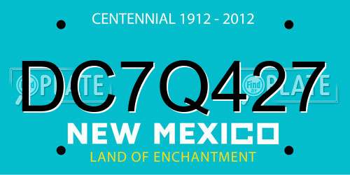 DC7Q427 New Mexico License Plate