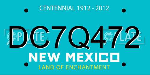 DC7Q472 New Mexico License Plate