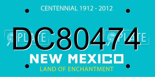 DC80474 New Mexico License Plate