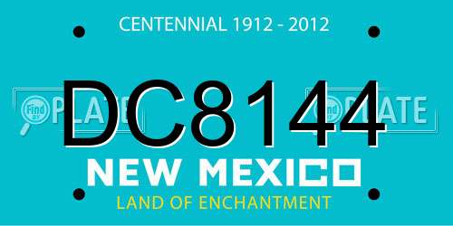 DC8144 New Mexico License Plate