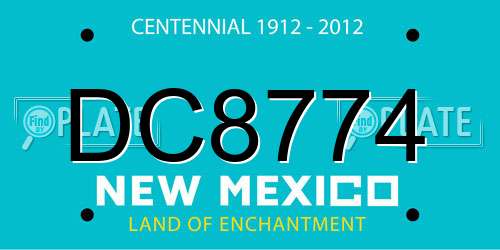 DC8774 New Mexico License Plate