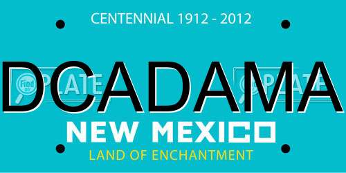 DCADAMA New Mexico License Plate