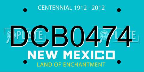 DCB0474 New Mexico License Plate
