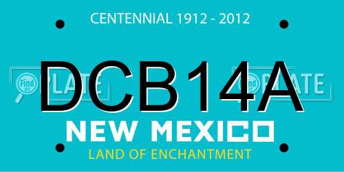 DCB14A New Mexico License Plate