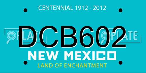 DCB602 New Mexico License Plate
