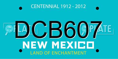 DCB607 New Mexico License Plate