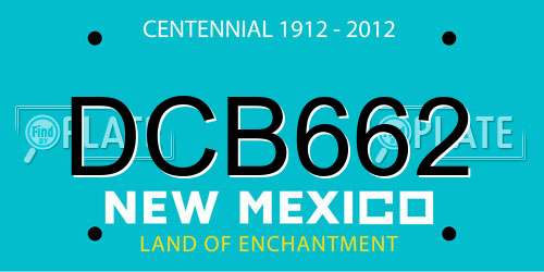 DCB662 New Mexico License Plate