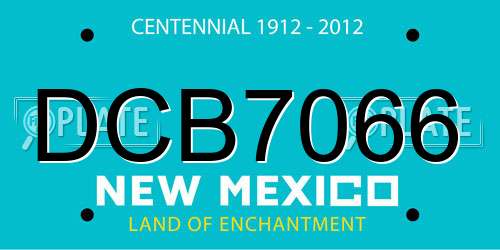 DCB7066 New Mexico License Plate